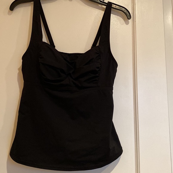Lands End Swin 6P Tankini Jet Black Top - Picture 6 of 10